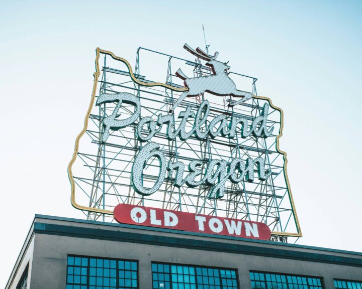 Iconic Portland Oregon Old Town sign for Meeting the Team Behind Medium by Sue Evergreen.